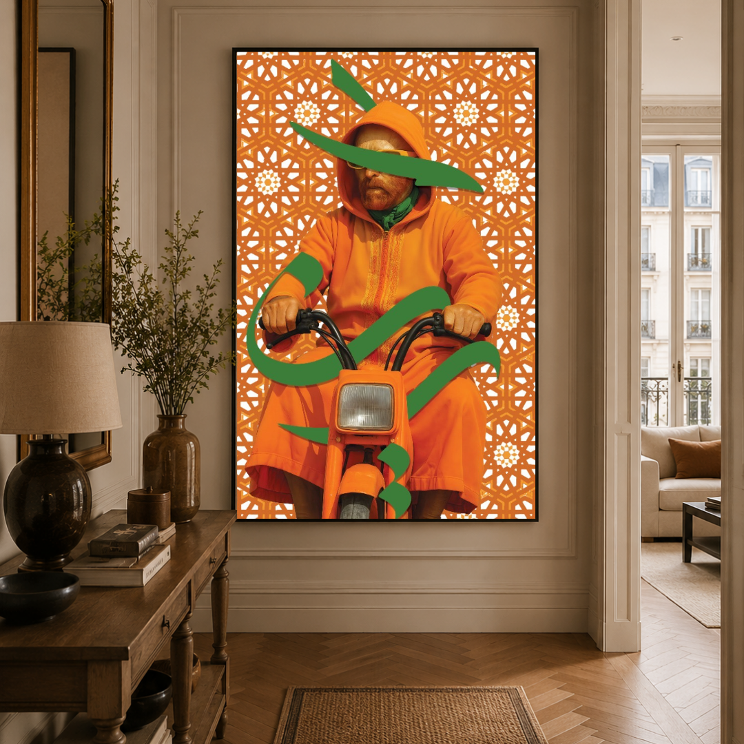 Tableau Van à Marrakech pop art détail