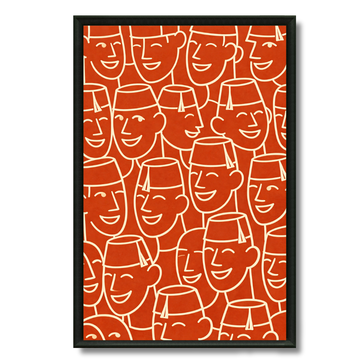 Tableau tarbouch pop orange art déco marocain