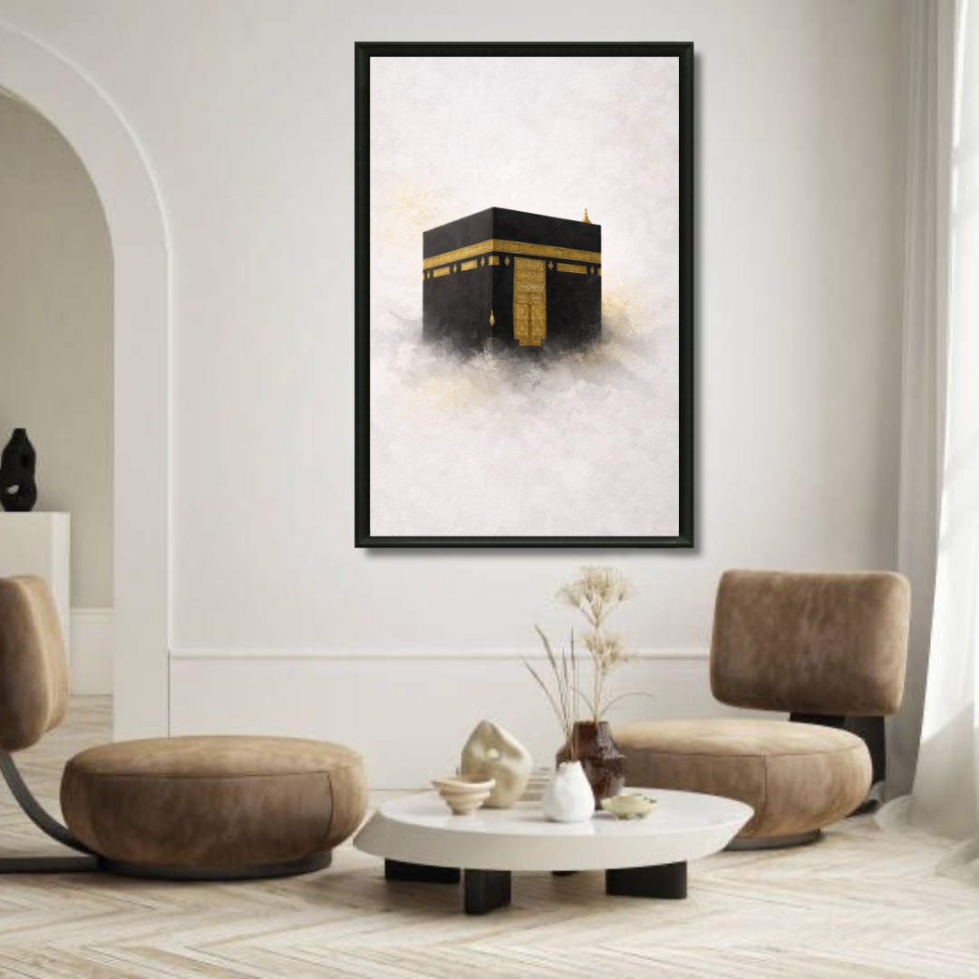 Tableau islamique Kaaba abstrait La Mecque contemplatif