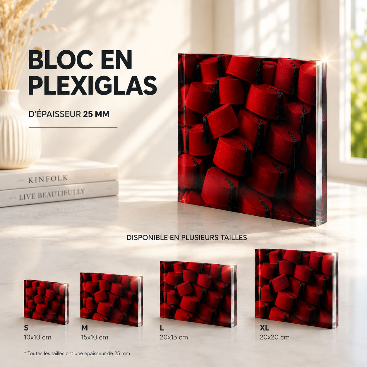 Bloc Acrylique – Souvenir d'enfance Bleu
