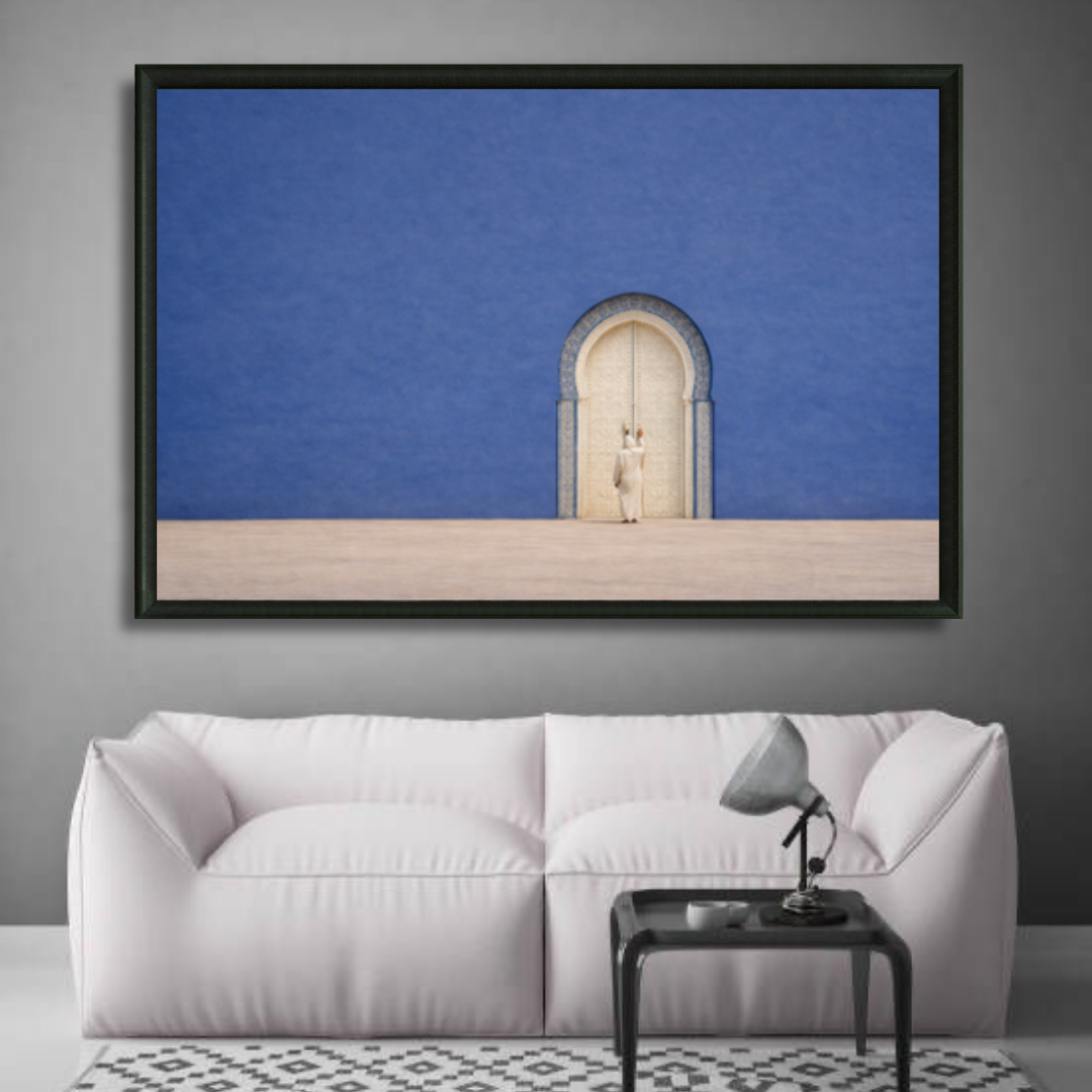 Tableau le mur bleu architecture marocaine colorée