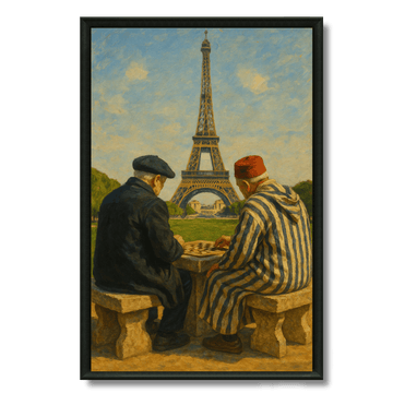 Tableau marocain et français jeu de dames Tour Eiffel