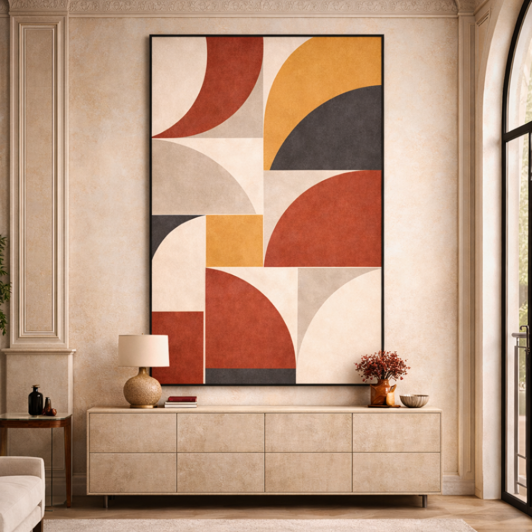 Tableau géométrie moderne art déco détail