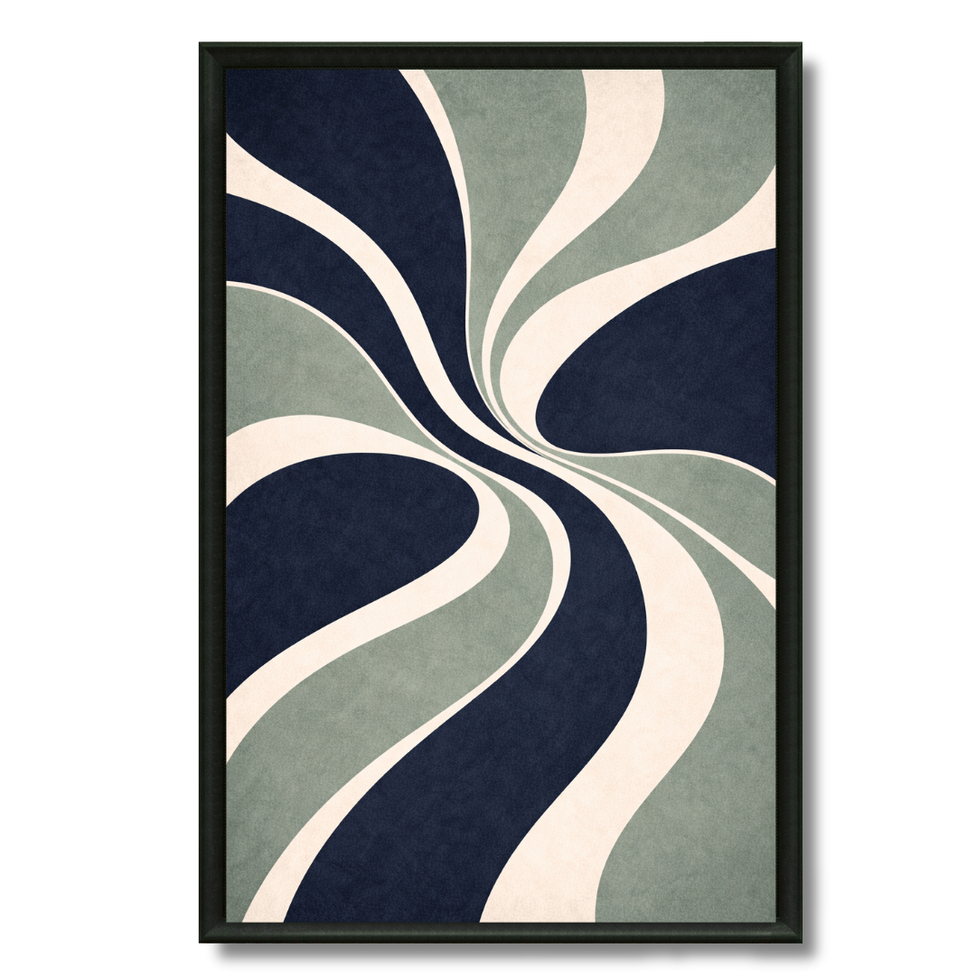 Tableau bleus géométriques art déco serein contemporain