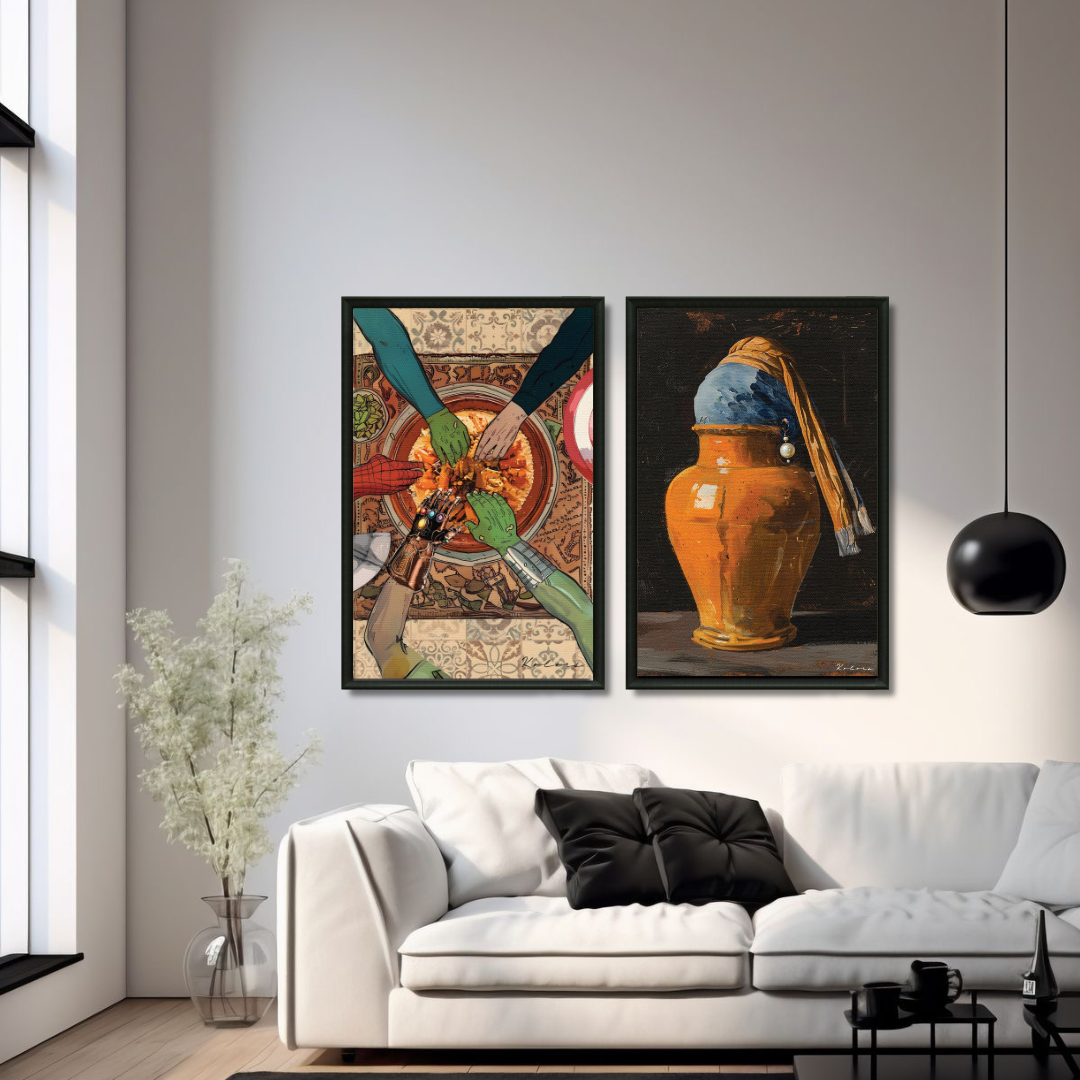 Duo tableaux spécialités marocaines décalées détail