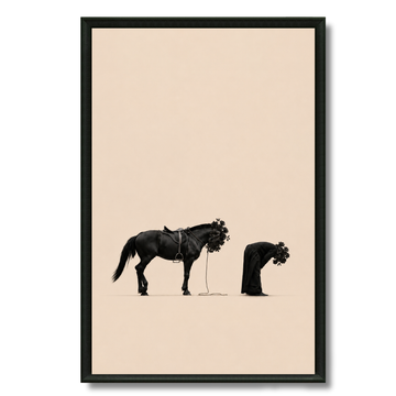 Tableau islamique cheval prosternation calligraphie spirituel