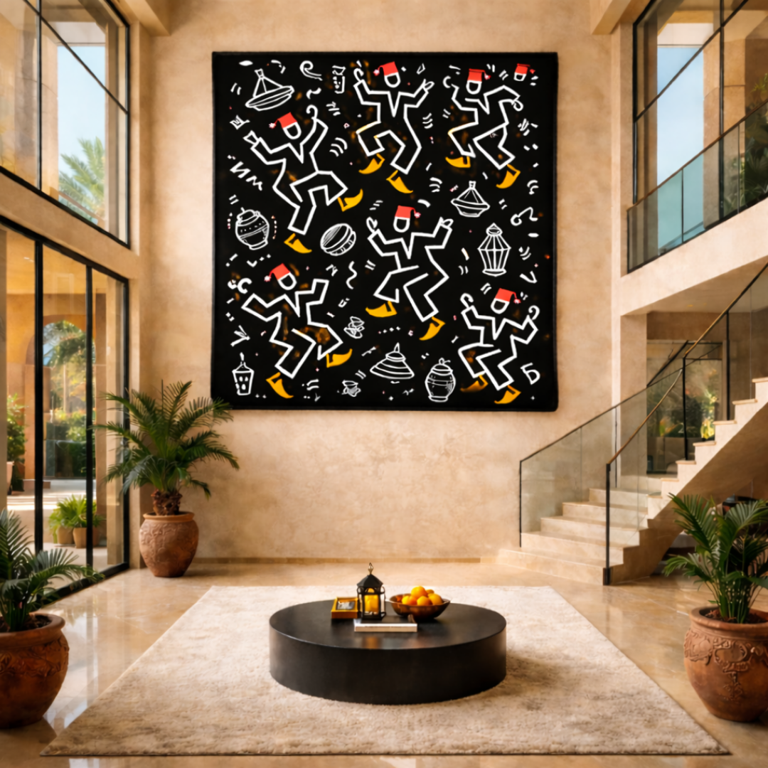Tableau tarbouch Keith portrait marocain détail
