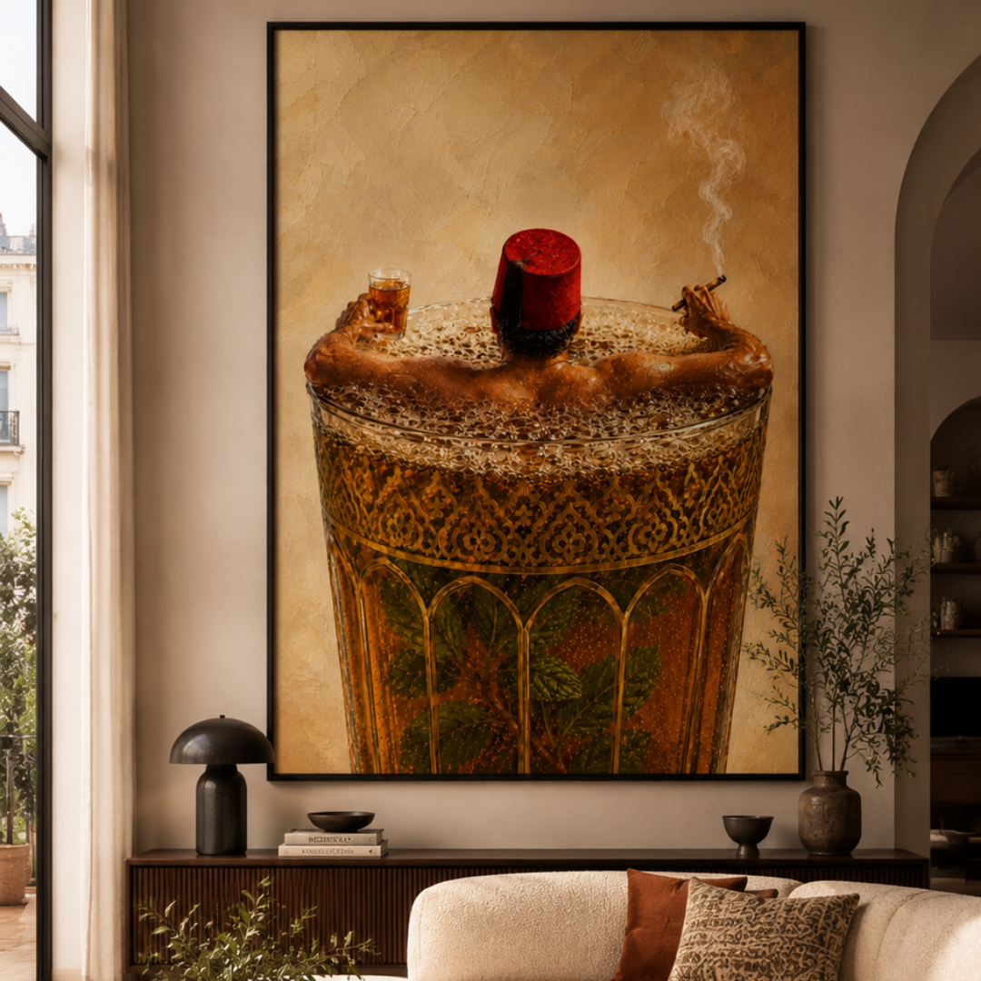 Tableau marocain – Le Bain d’atay V2 (sans cigare)