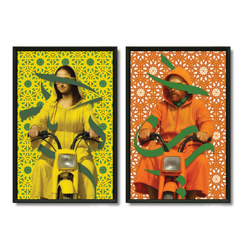 Duo tableaux Pop Art marocain Mona Van Gogh coloré