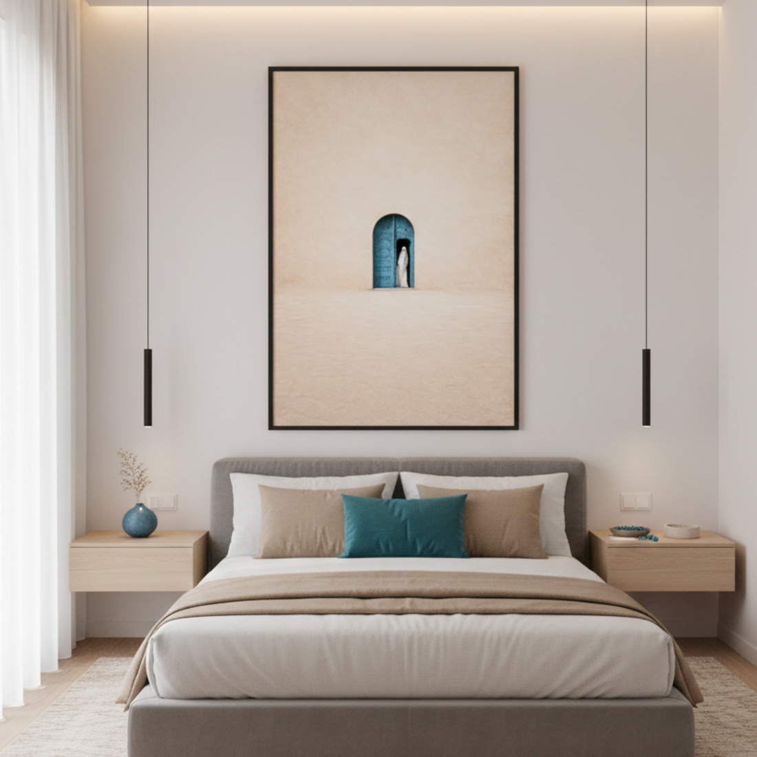 Tableau la porte bleue architecture marocaine authentique