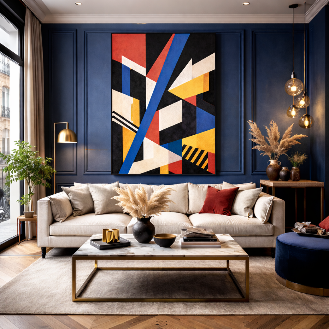 Tableau pop geo art déco détail