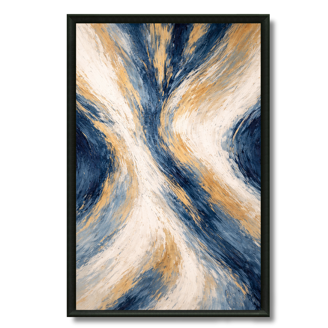 Tableau horizon gold abstrait doré élégant salon