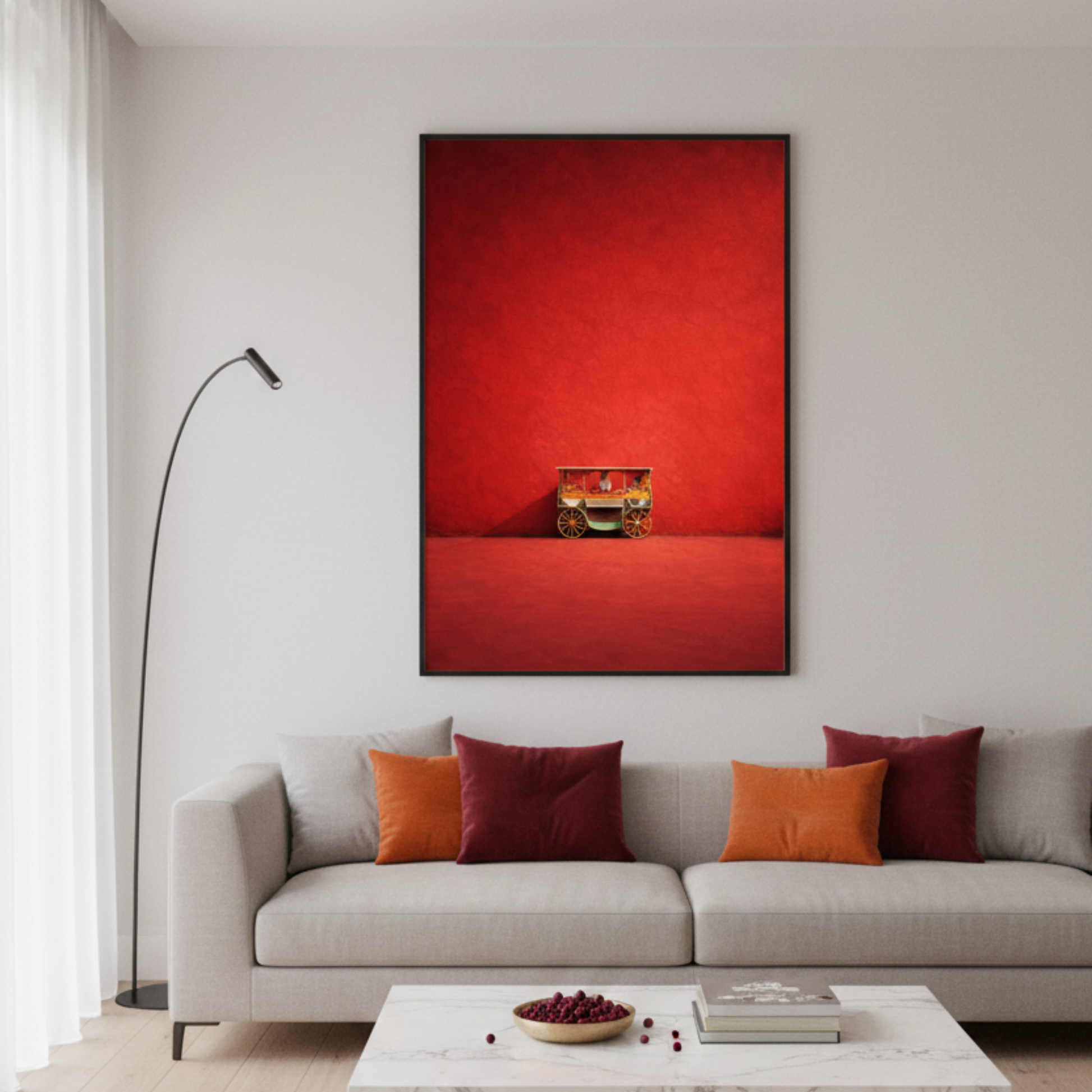 Tableau vendeur d'orange marocain détail