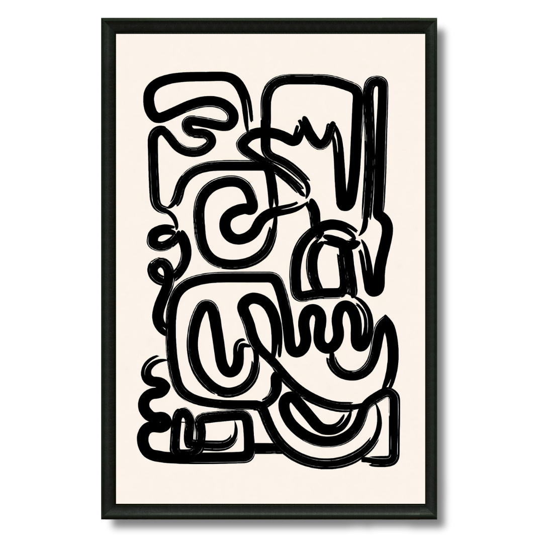 Tableau bold line art déco affirmé géométrique