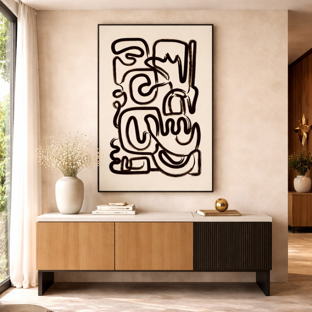 Tableau bold line art déco affirmé géométrique