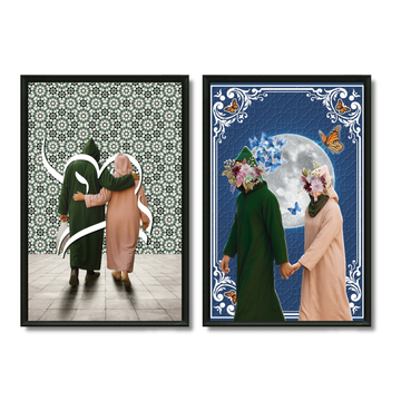 Duo tableaux amour marocain pack coloris