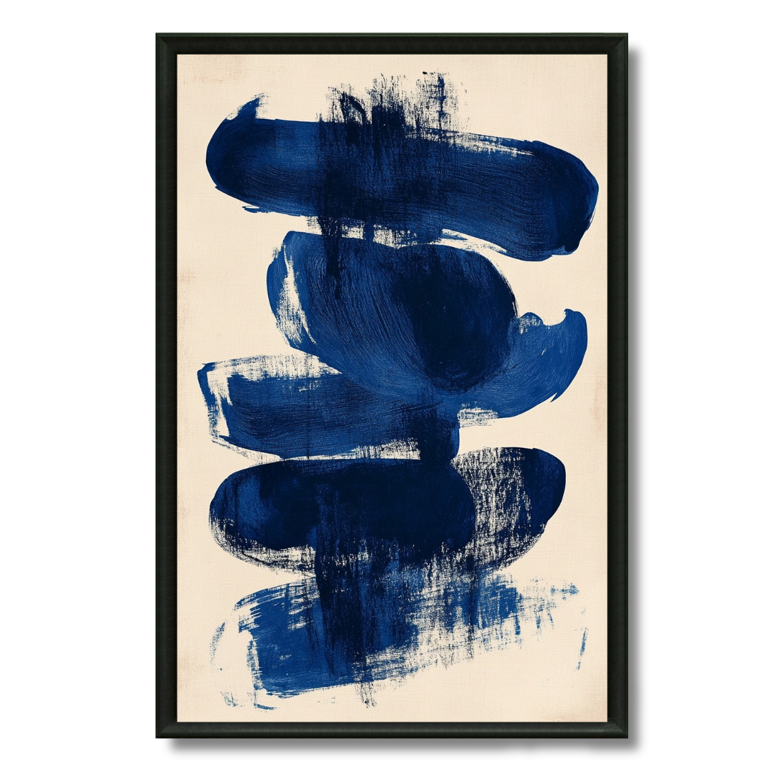 Tableau impact bleu abstrait dynamique salon