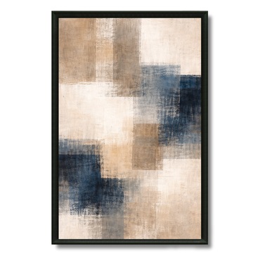 Tableau horizon indigo abstrait apaisé contemporain