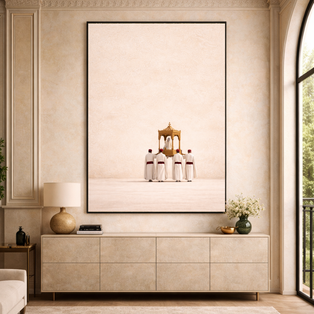 Tableau mariage beige marocain détail
