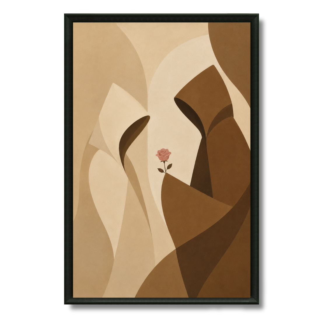 Tableau la fleur d'amour abstrait marocain douceur