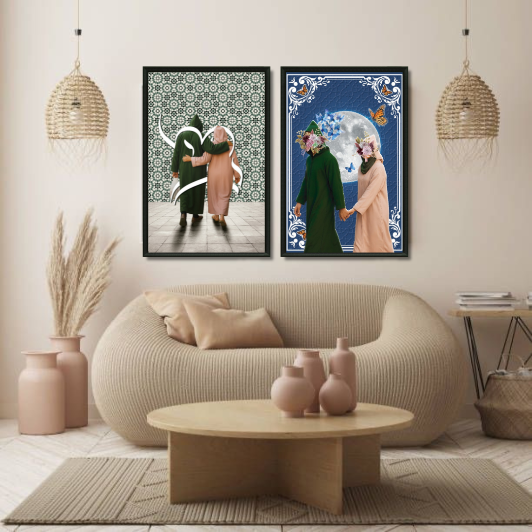 Duo tableaux amour marocain pack coloris