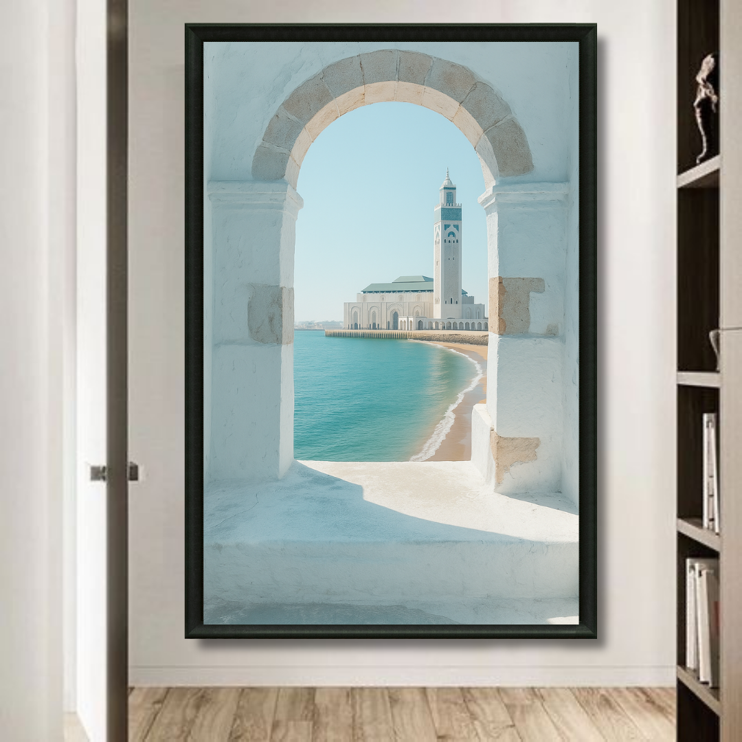 Tableau Marocain - Vue sur Casablanca Mosquee