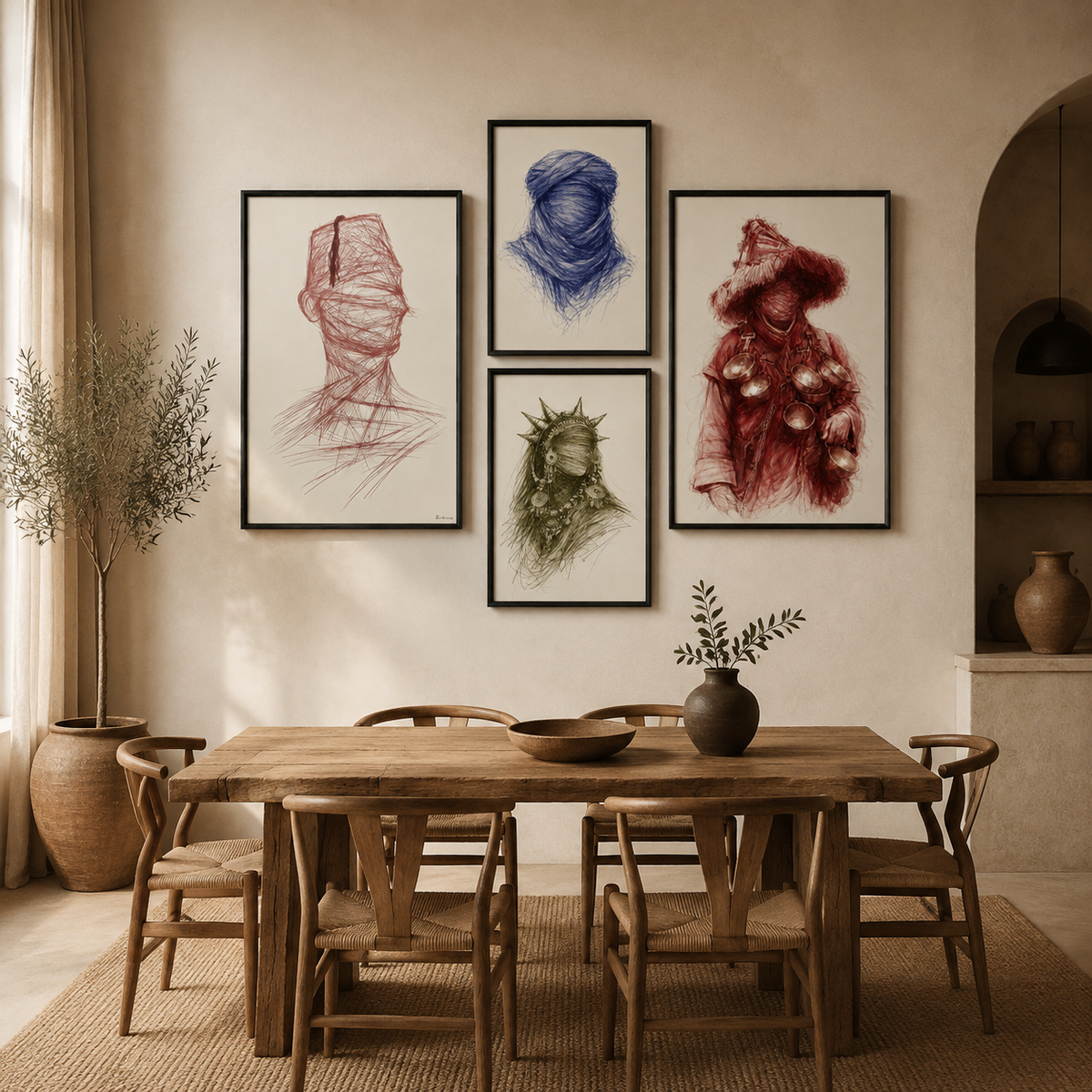 Composition Murale 1 - Dessins Icones Marocaines