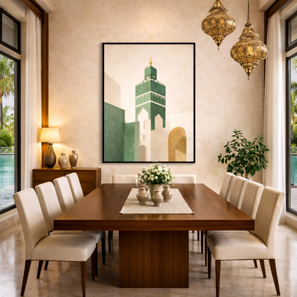Tableau mosquée marocaine pop art coloré
