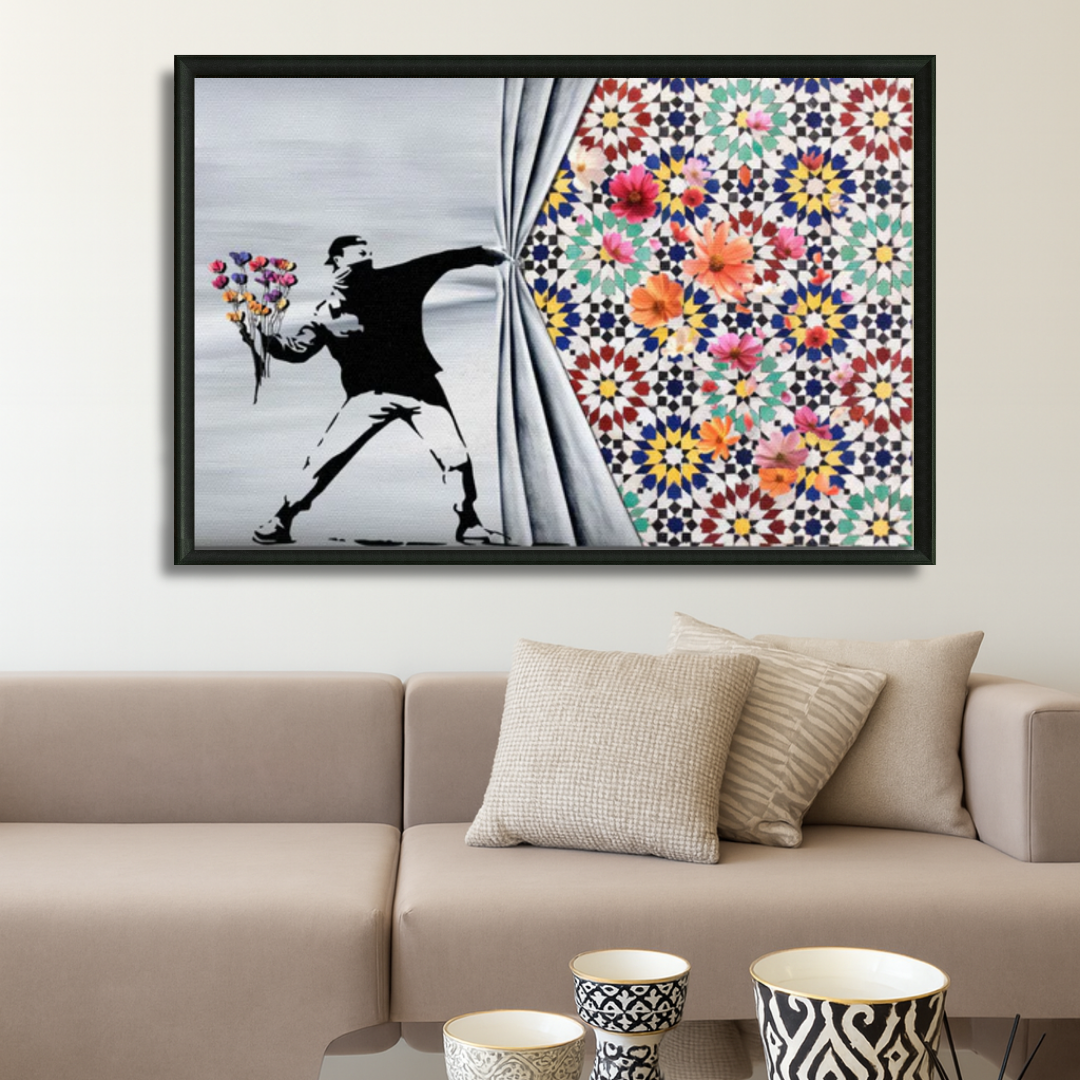 Tableau fleurs zellij marocain détail