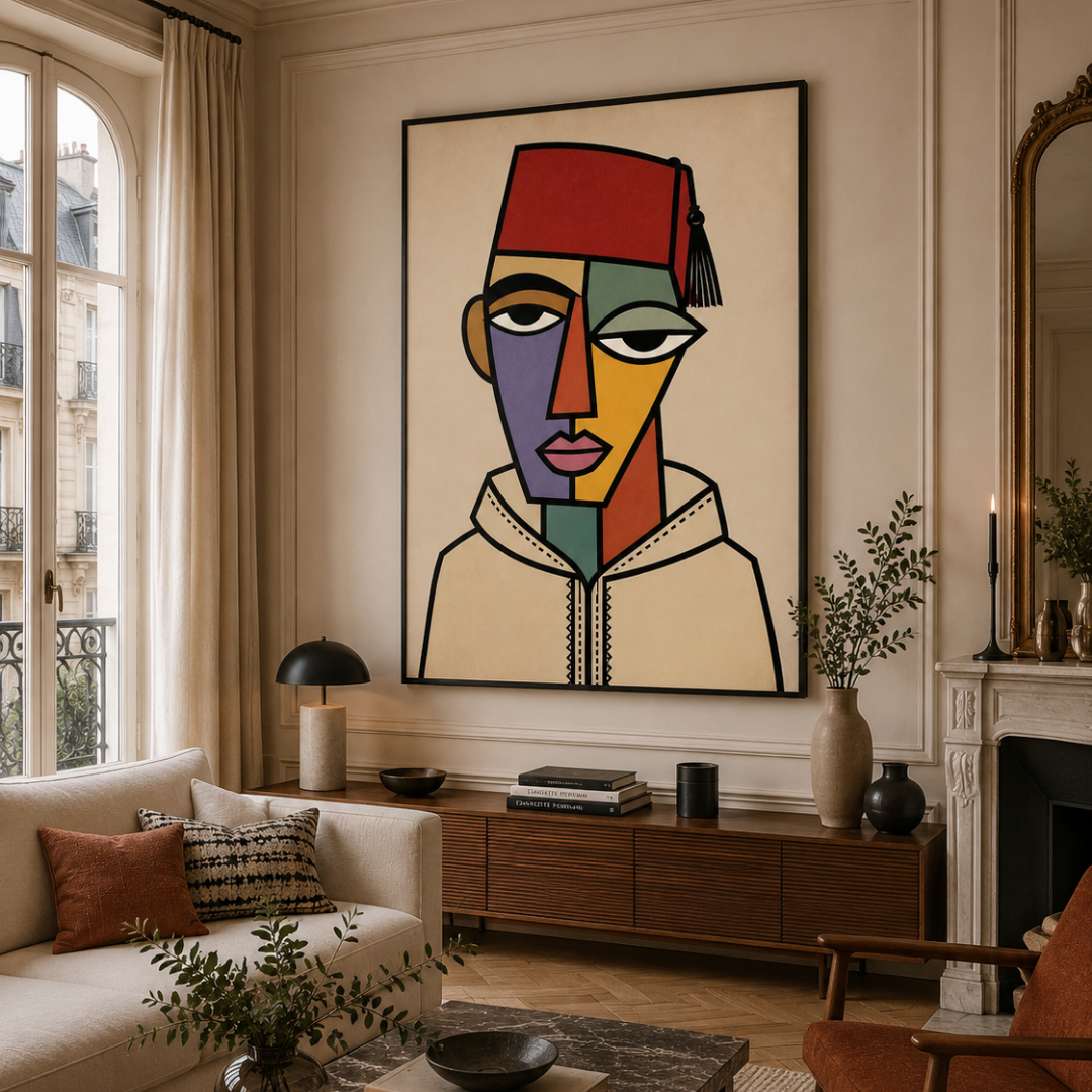 Tableau masque marocain détail