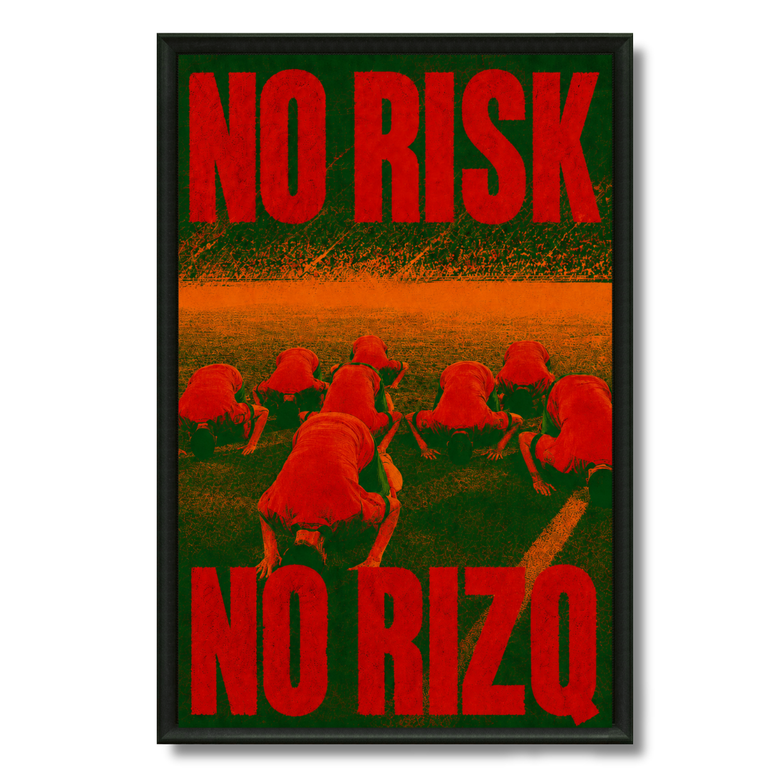 Tableau CDM Maroc no risk no rizq typographie football