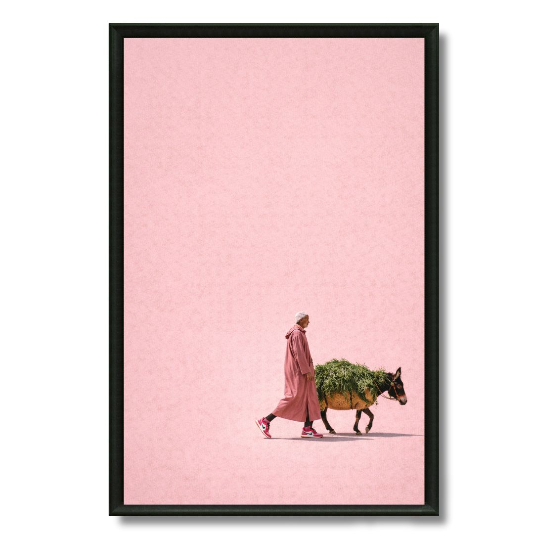 Tableau Haj rose pèlerin marocain tons roses