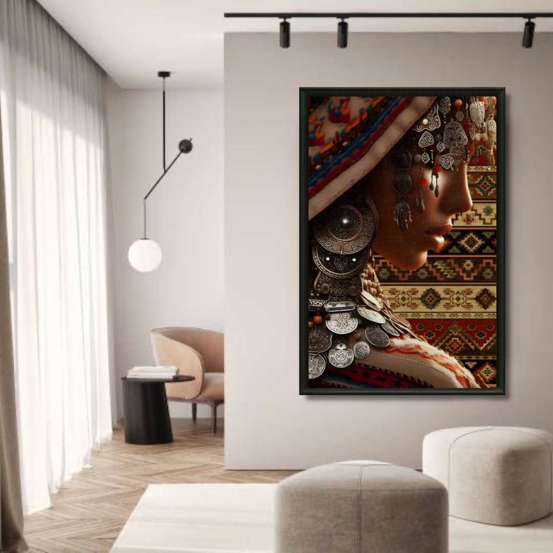 Tableau la femme amazigh portrait berbère marocain