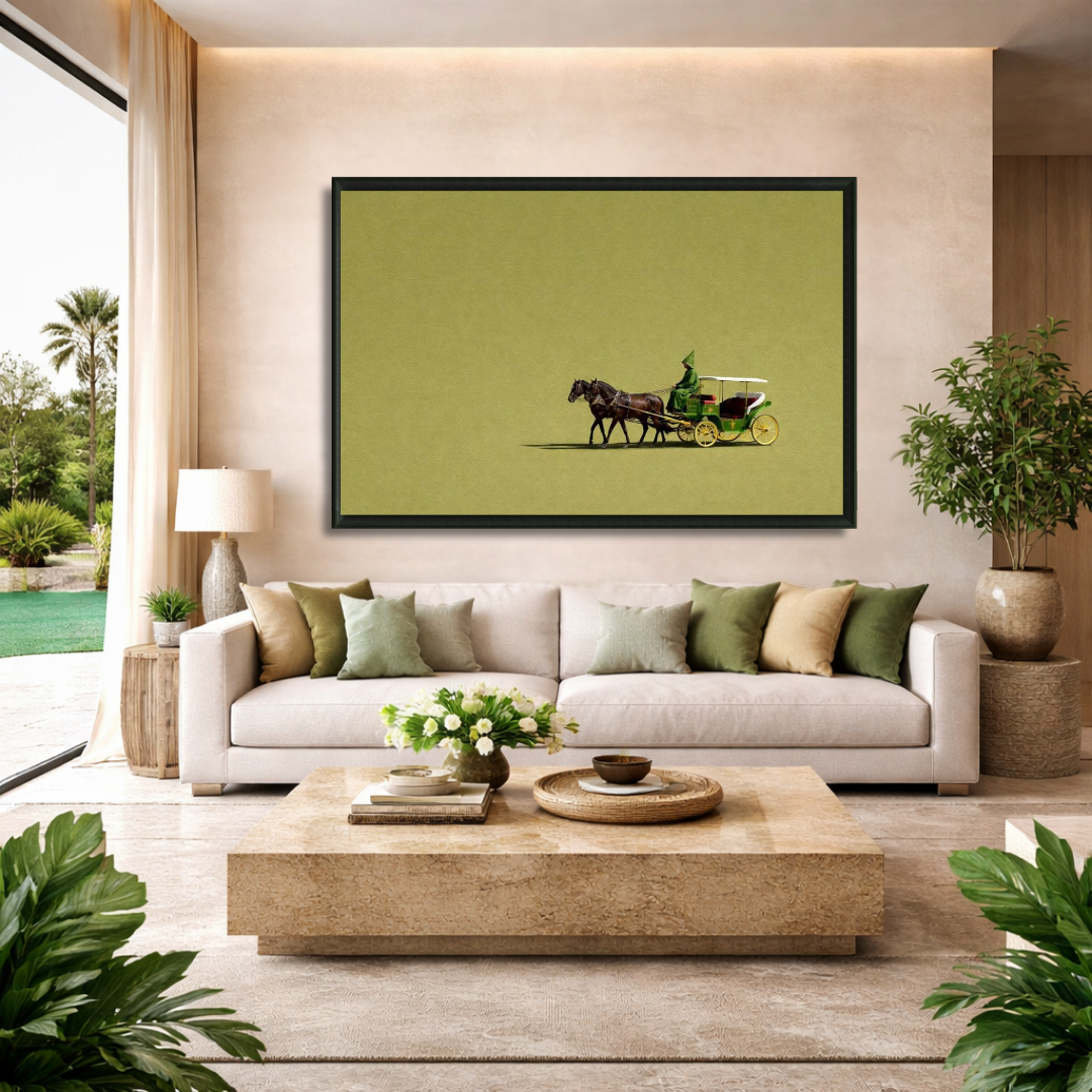 Tableau Koutchi vert olive marocain détail
