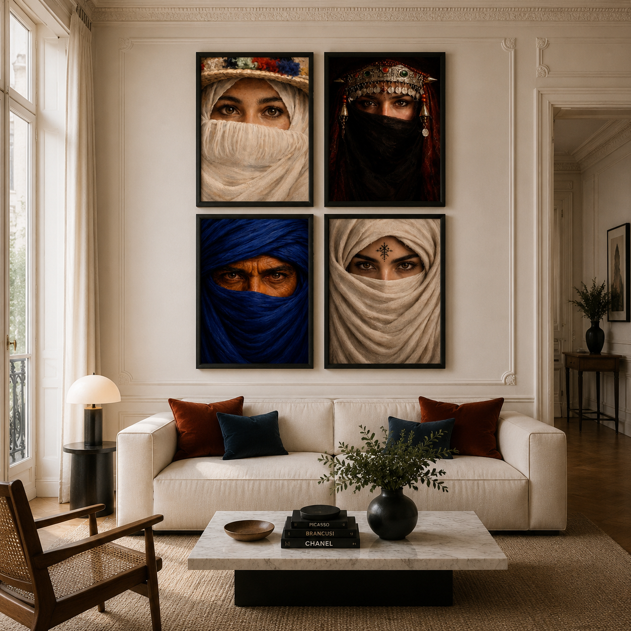 Quadriptyque portraits culture du Maroc 2 détail
