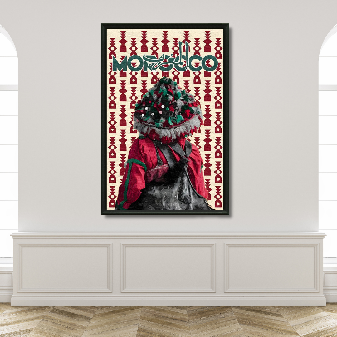 Tableau guerrab beige marocain détail
