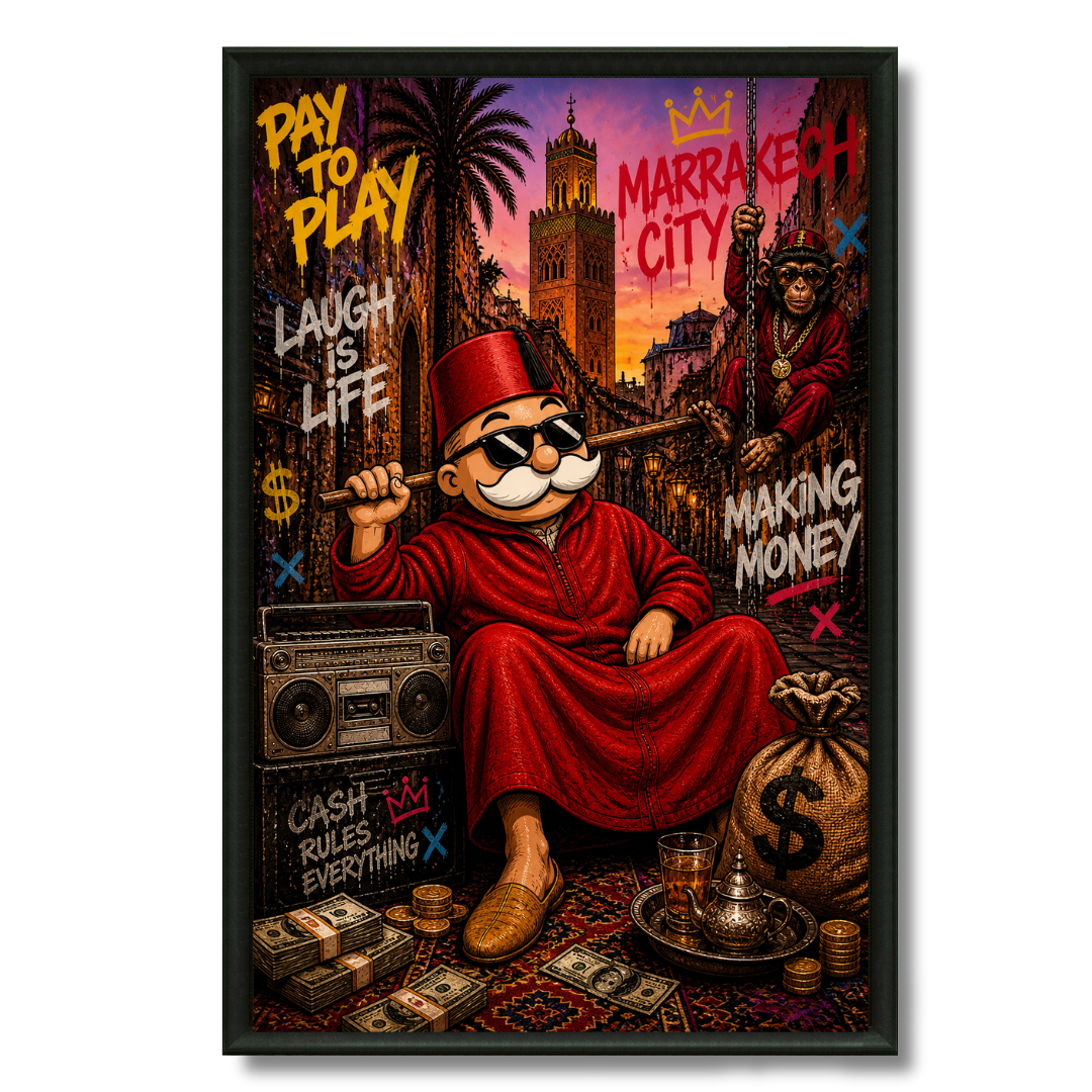 Tableau marocain – Marrakech Monop Pop Art