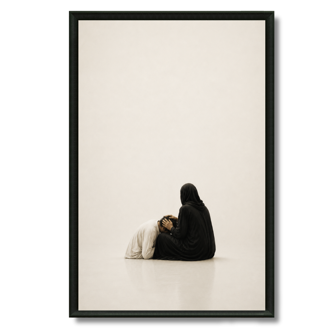 Tableau marocain – Dans les mains de la maman