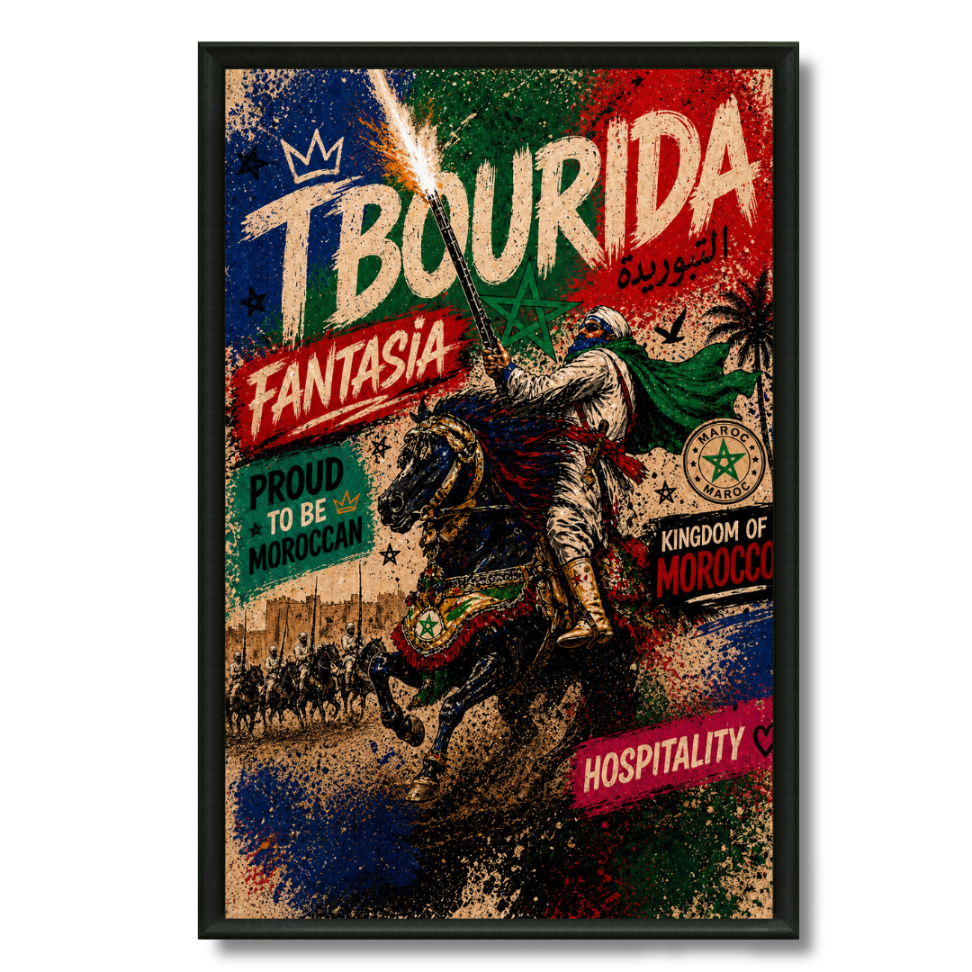 Tableau marocain – Tbourida Pop Art
