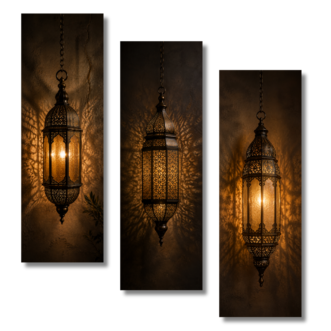 Triptyque lustres marocains pack oriental