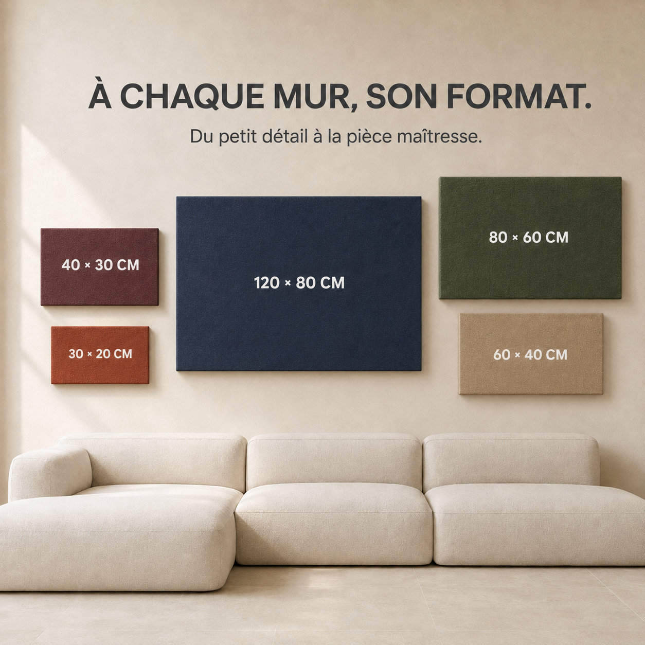 Triptyque Tableaux - blanc et rouge