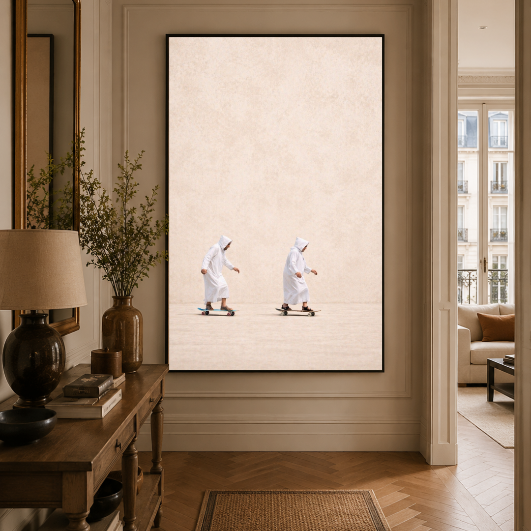 Tableau skate beige décor marocain moderne