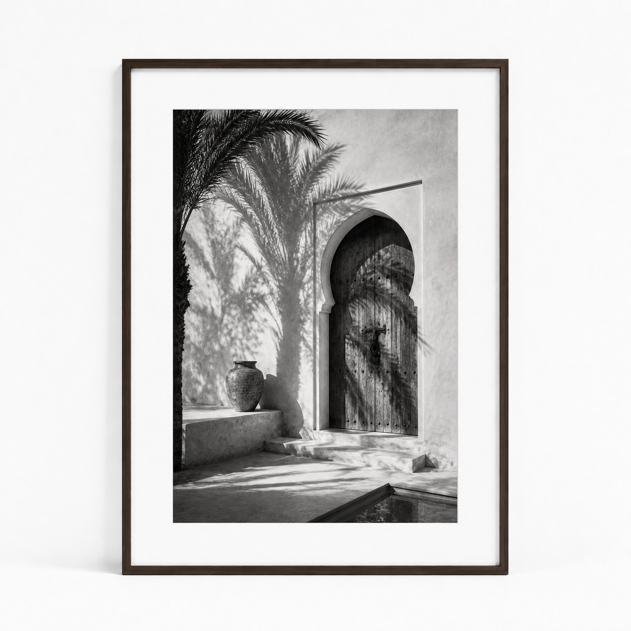 Tableau encadré Marocain Noir & Blanc – L'entrée du Riad