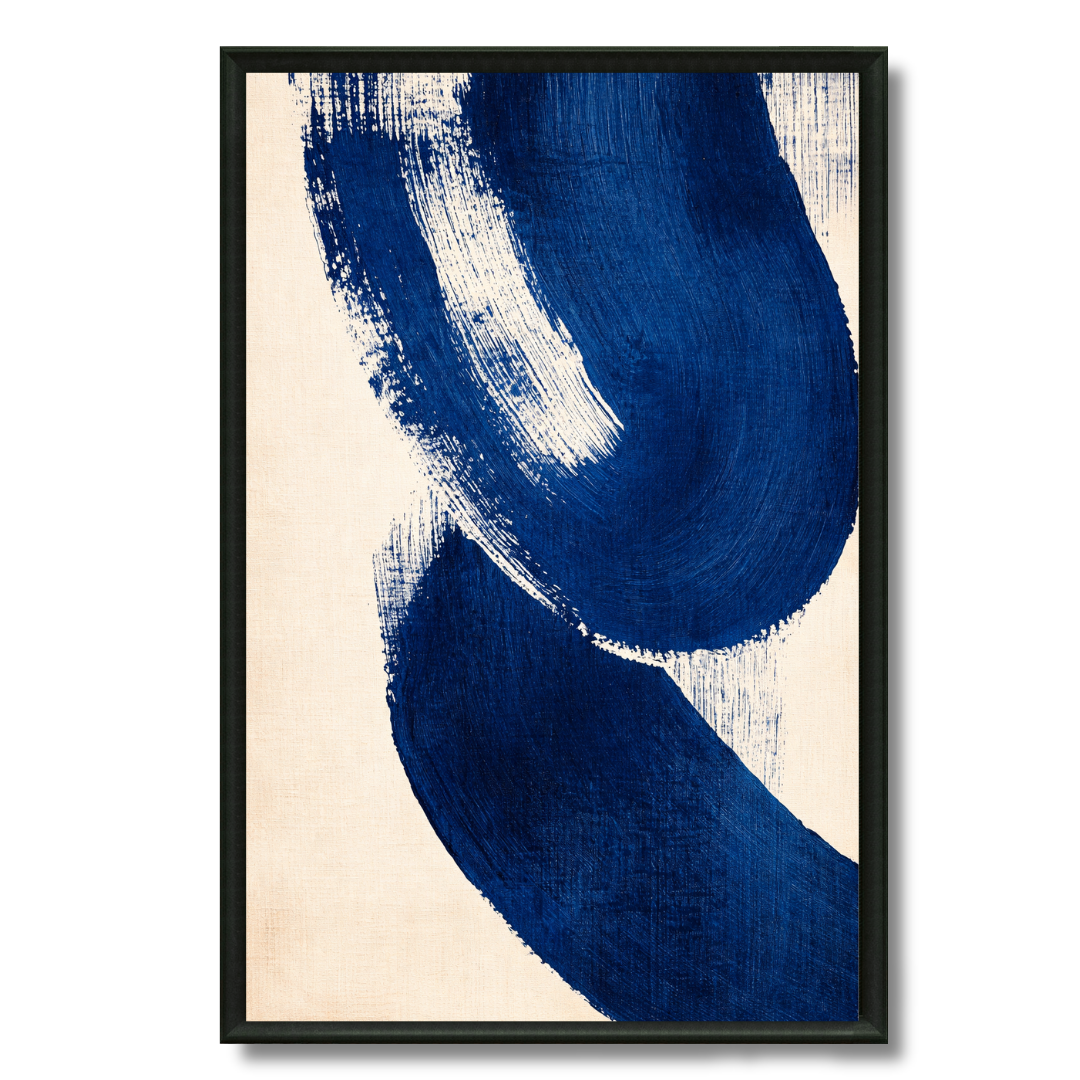 Tableau bleu circulaire abstrait profond harmonieux
