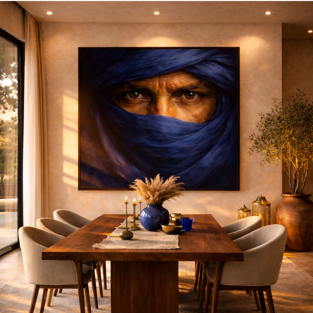 Tableau sahraoui portrait marocain détail