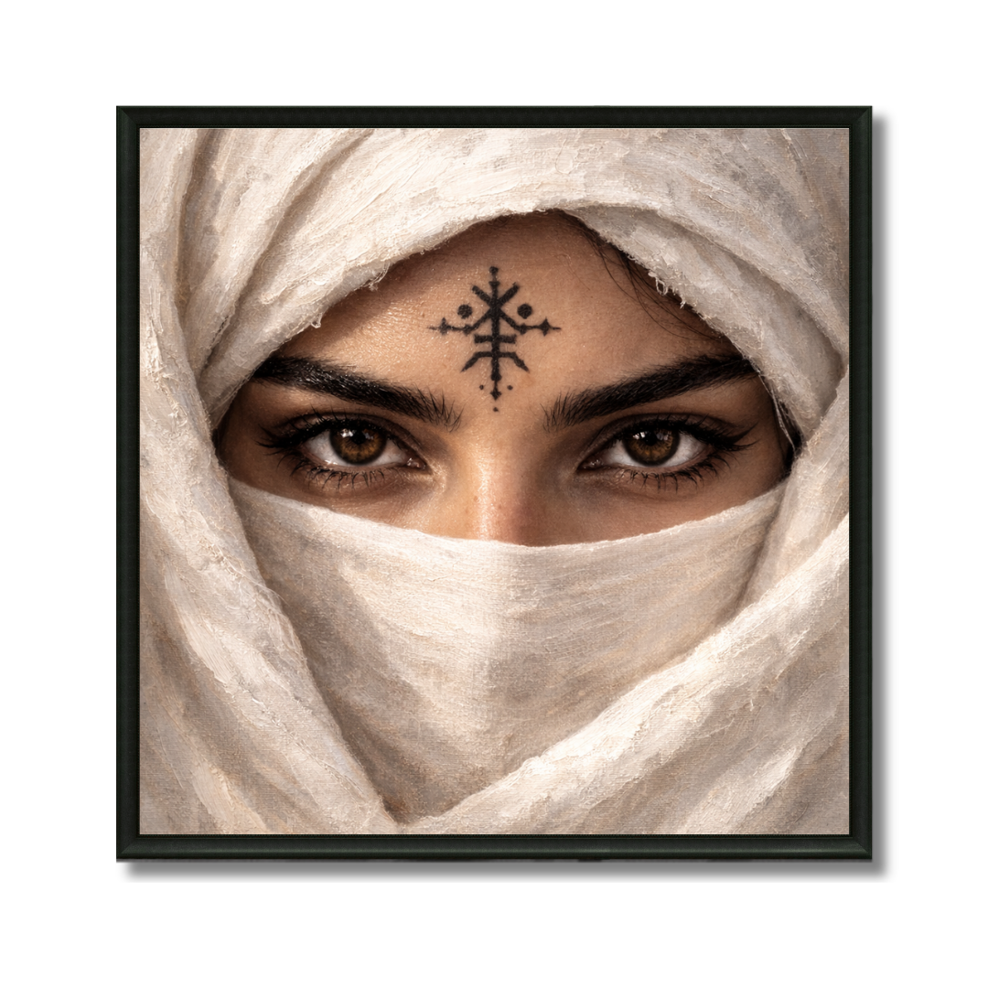 Tableau regard berbère portrait femme marocaine