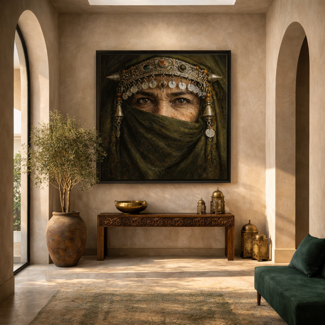 Tableau femme amazigh portrait marocain détail