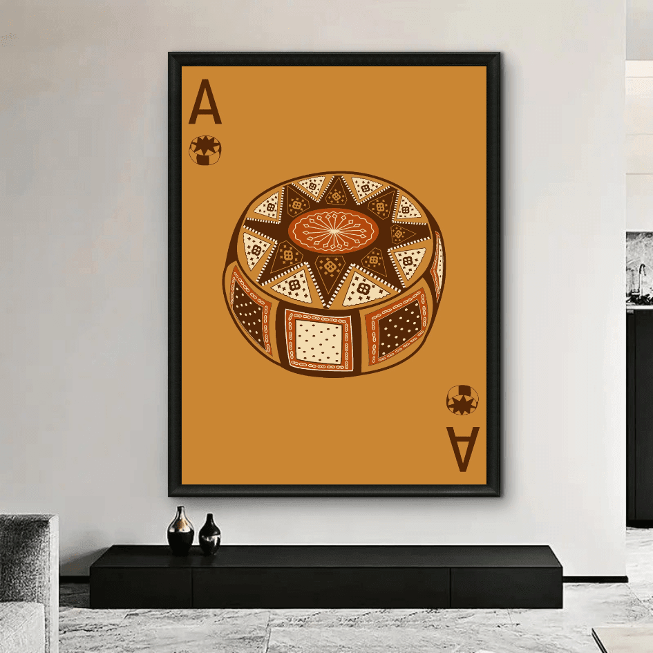 Tableau As pouffe marocaine marron pop art détail