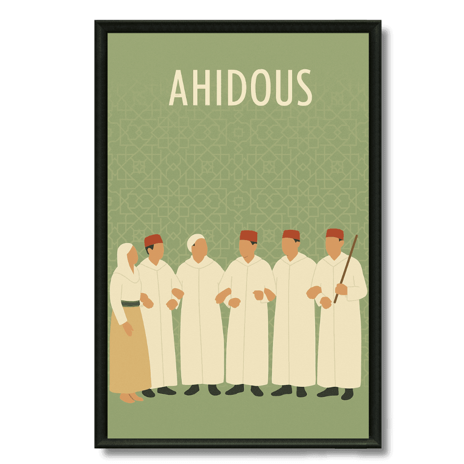 Tableau Ahidous danse amazighe Moyen Atlas patrimoine berbère