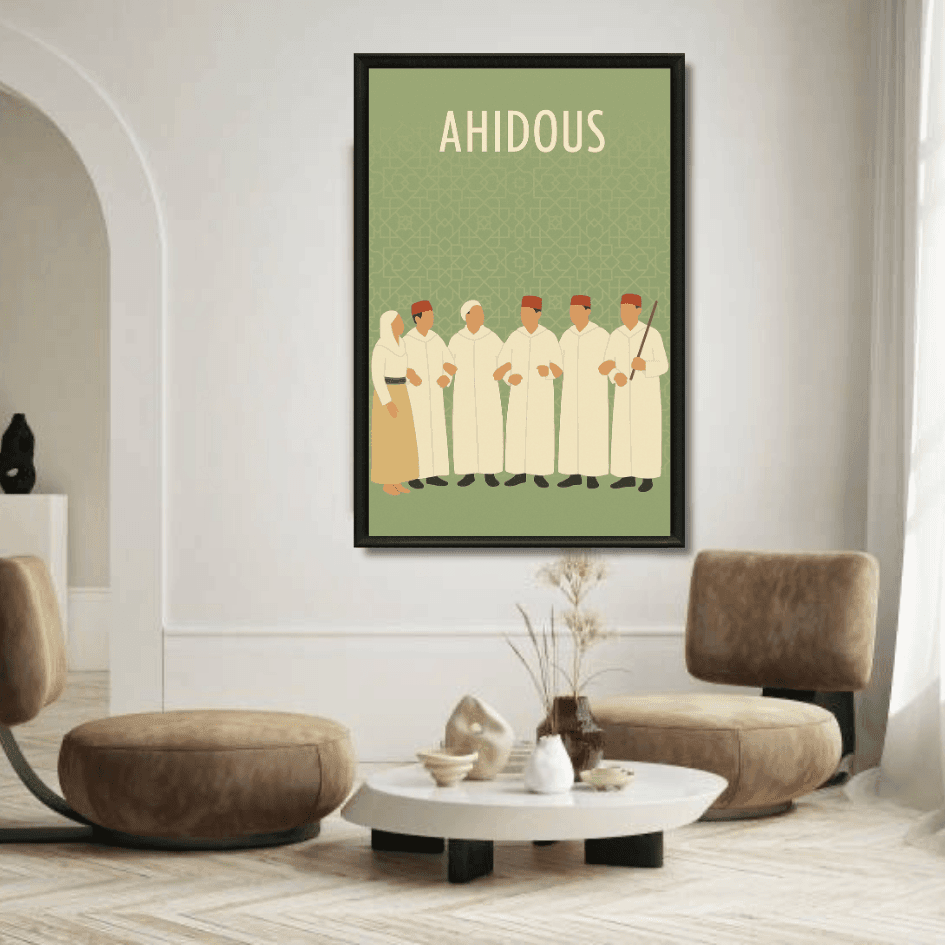 Tableau Ahidous danse amazighe Moyen Atlas patrimoine berbère